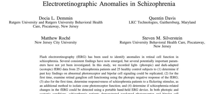 Electroretinographic anomalies in schizophrenia.